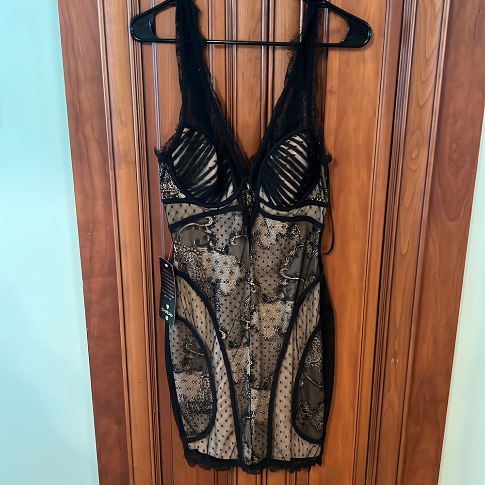 Bebe Size Medium Black Lace Cocktail Dress